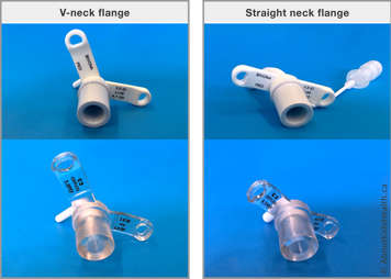 V-neck flange compared to a straight neck flange