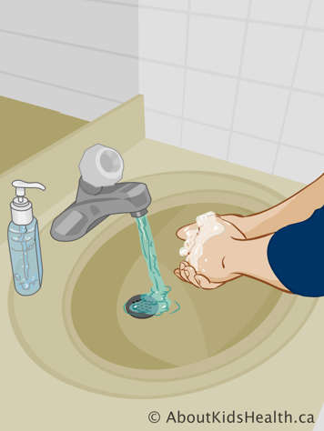 Washing hands away from water