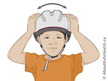 Checking helmet fit
