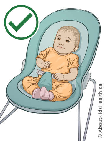 Baby placed correctly in infant seat