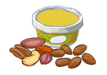 Exemples des aliments polyinsaturés: noix et margarine