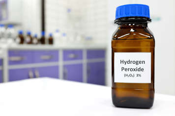 Brown bottle of 3% hydrogen peroxide