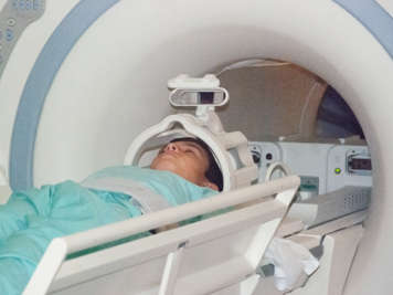Child undergoing MRI scan