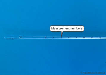 Measure numbers shown on a catheter