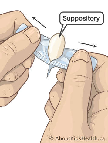 Opening suppository packaging