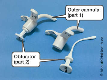 Outer cannula and obturator of a two-part tracheostomy tube